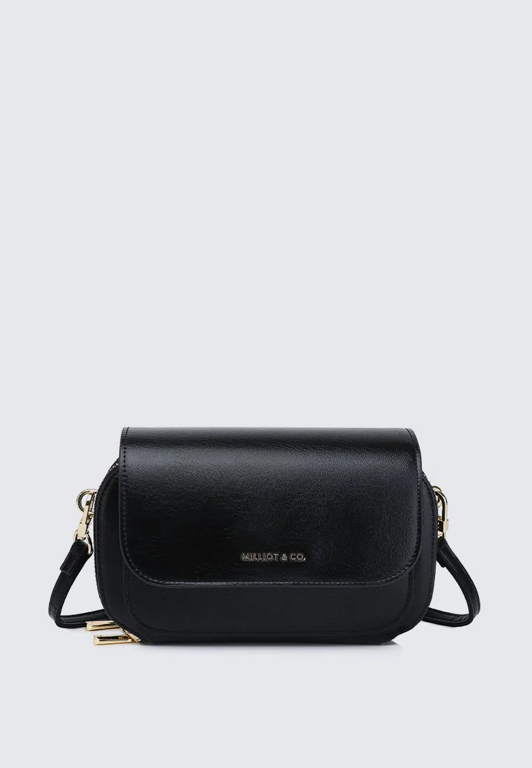 Cher Cher Double Zipper Sling Pouch (Black)