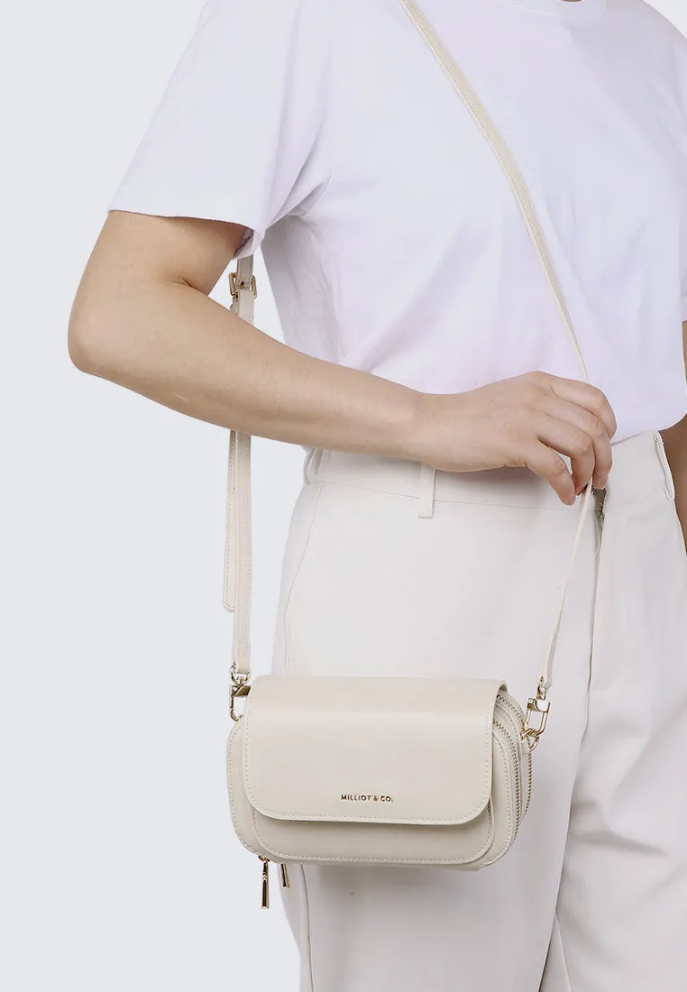 Cher Cher Double Zipper Sling Pouch (Cornsilk)