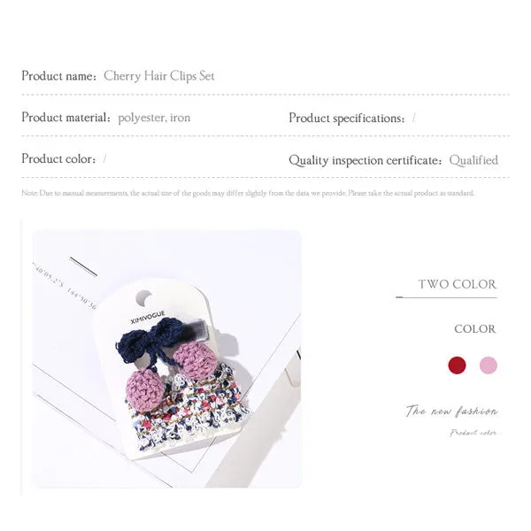 Cherry Hair Clip Set (Price For 1 Piece)