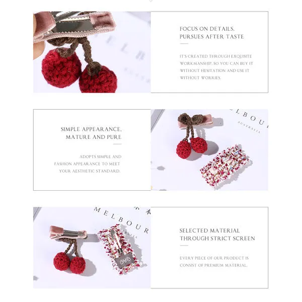 Cherry Hair Clip Set (Price For 1 Piece)