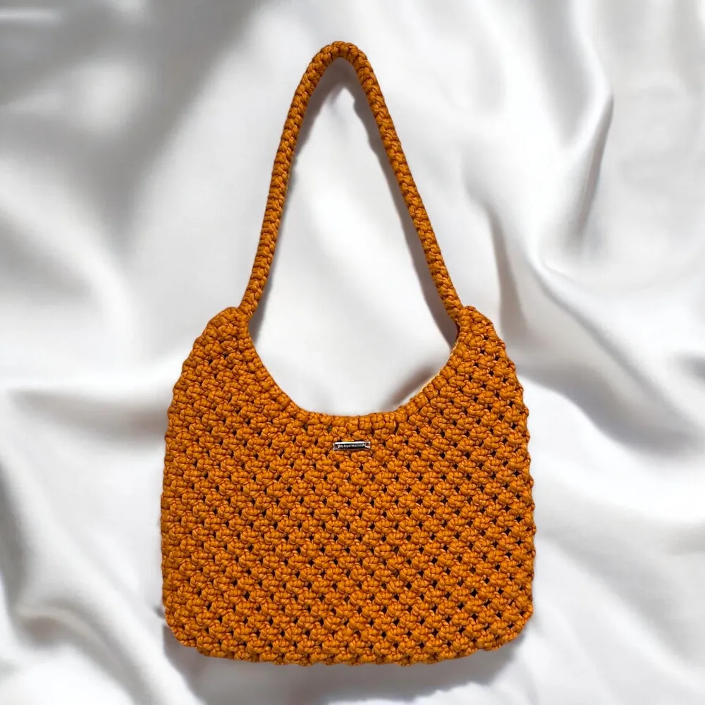 Cinnamon Copper Macrame Shoulder Bag