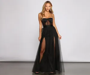 Cintra Mesh Stylish Tulle Bustier Gown