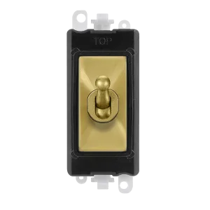 Click GridPro GM209002BKSB 20AX 2 Way Toggle Switch - Satin Brass (Black)