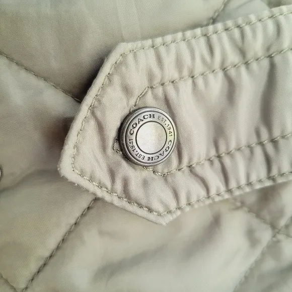 Coach NY Quilted Zip UP‎ Vest Green