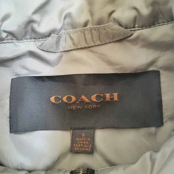 Coach NY Quilted Zip UP‎ Vest Green