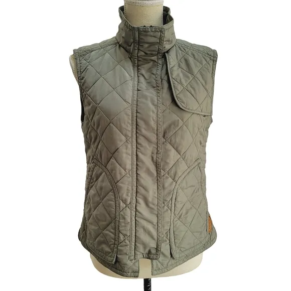 Coach NY Quilted Zip UP‎ Vest Green