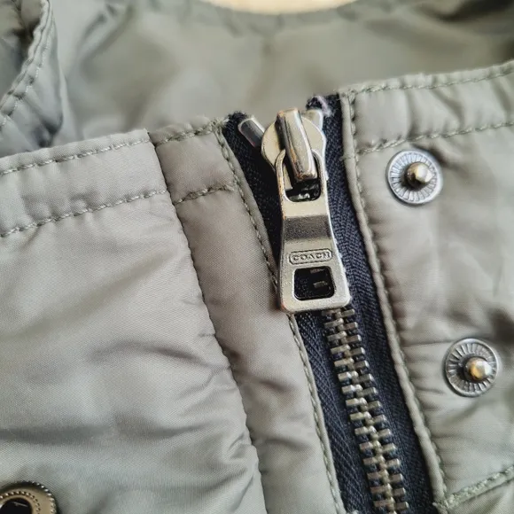 Coach NY Quilted Zip UP‎ Vest Green