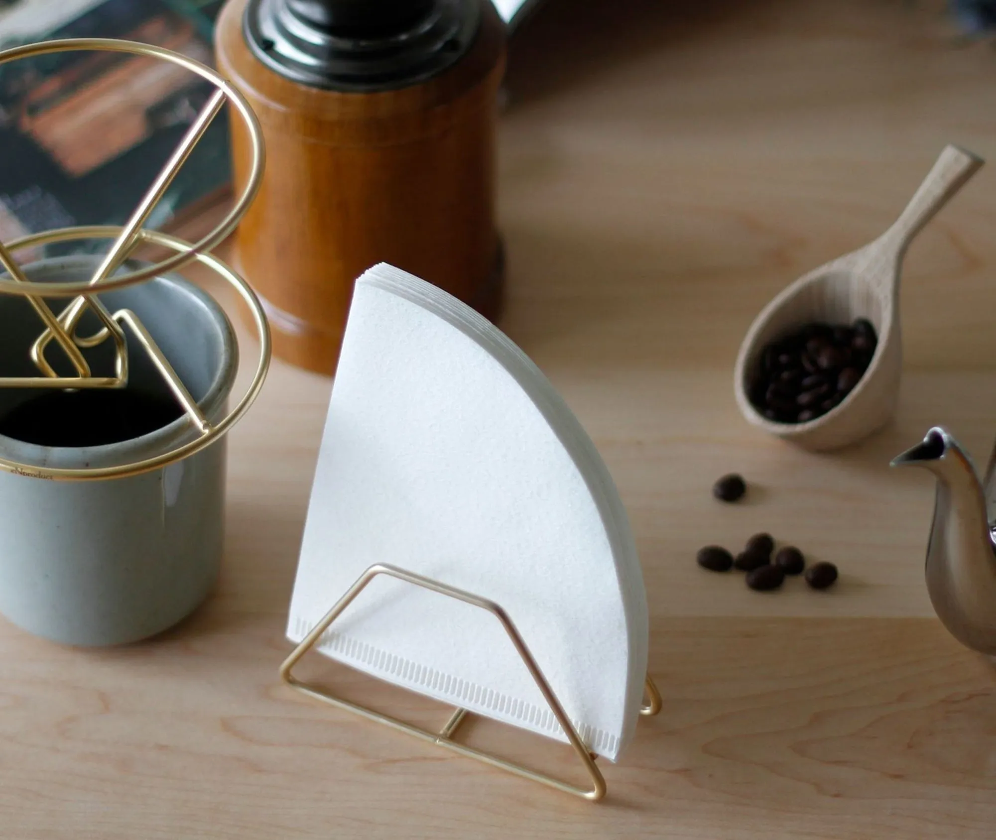 Coffee Filter Holder - Gold