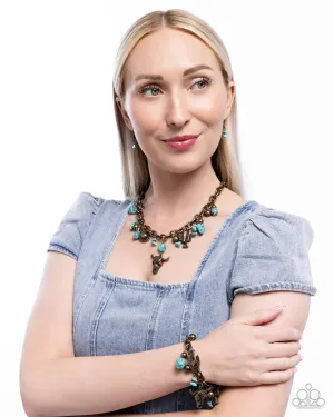 Complete Look - Wild West Whimsy Necklace & Wild West Wardrobe Bracelet - Brass Western Set