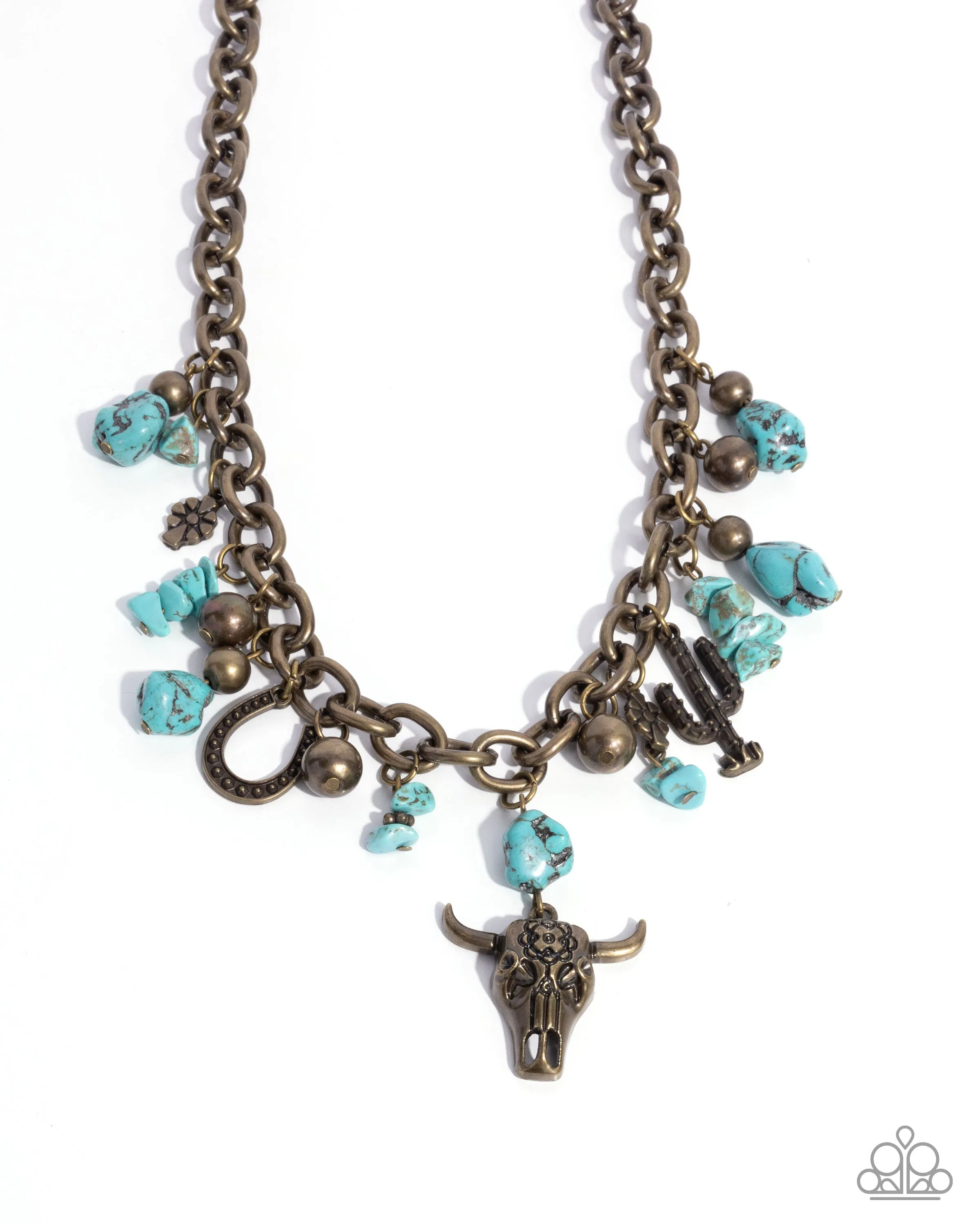 Complete Look - Wild West Whimsy Necklace & Wild West Wardrobe Bracelet - Brass Western Set