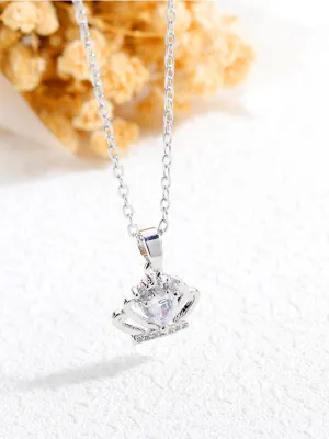 Copper Plated Crown Zircon Necklace Bohemian Style