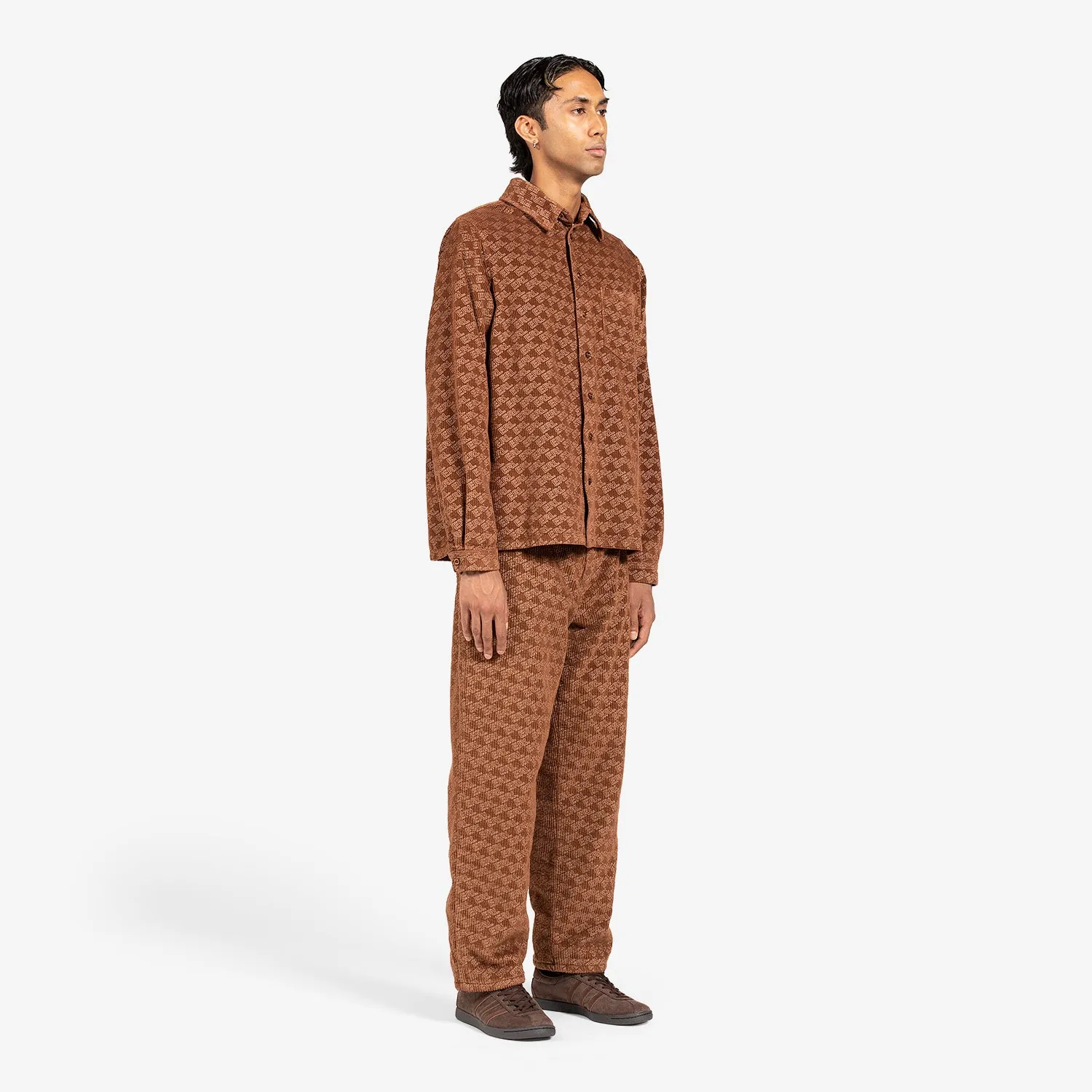 Corduroy Embossed Shirt Woven Brown
