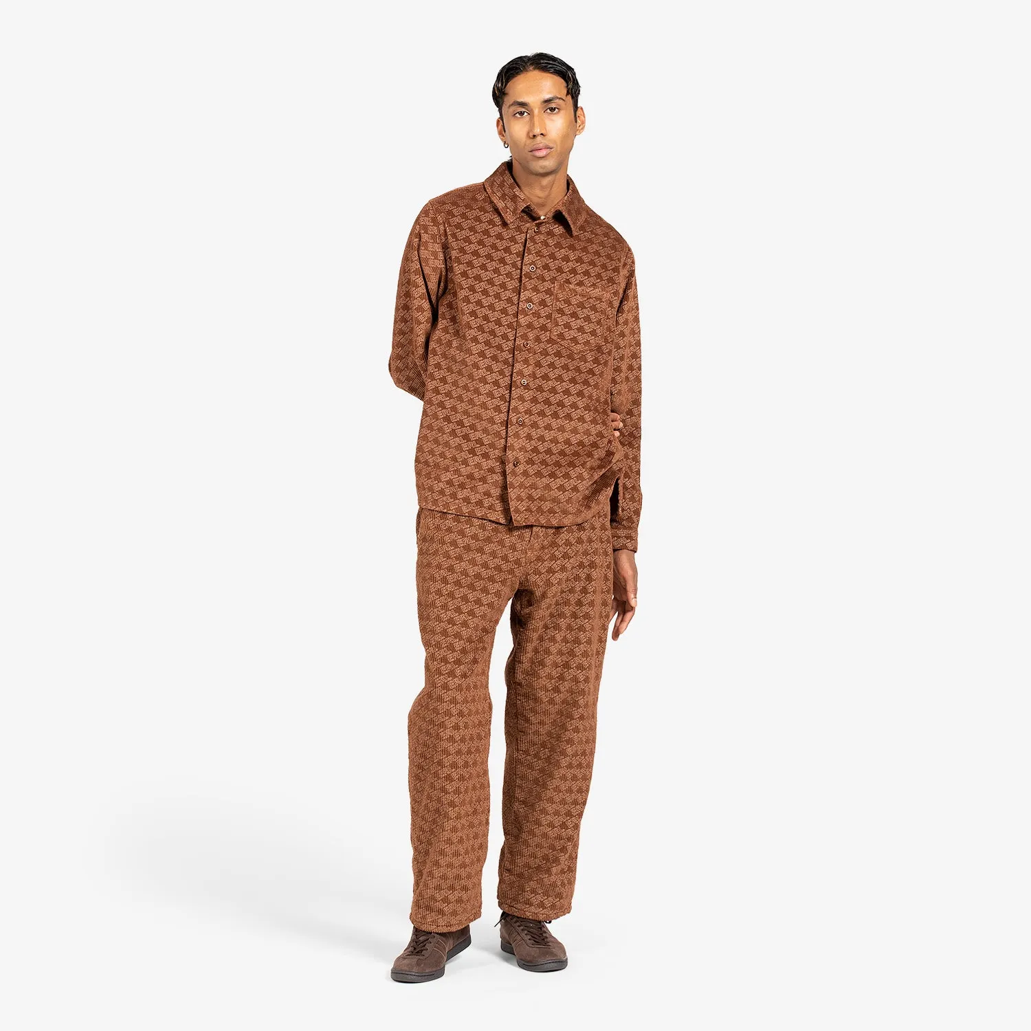 Corduroy Embossed Shirt Woven Brown