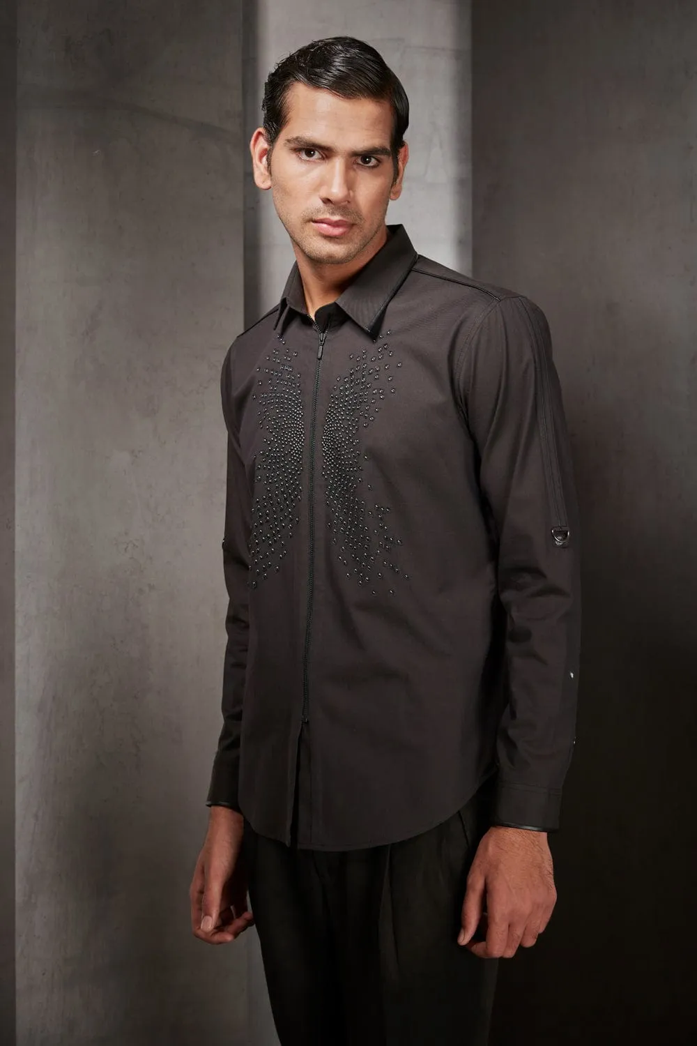 Cotton Zipper Shirt