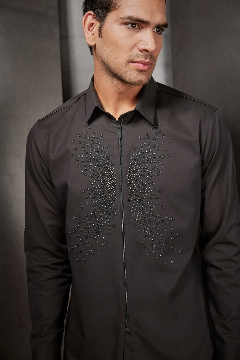 Cotton Zipper Shirt