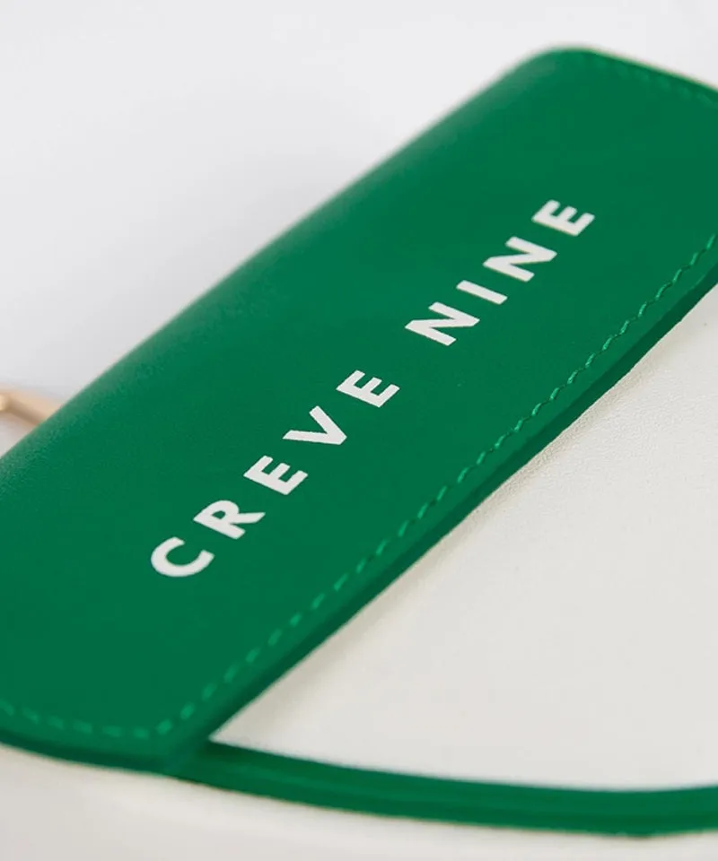 CREVE NINE: Triangular Leather Ball Pouch - Green