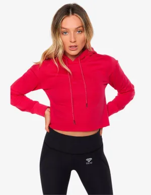 Crop Hoodie (Fuschia)