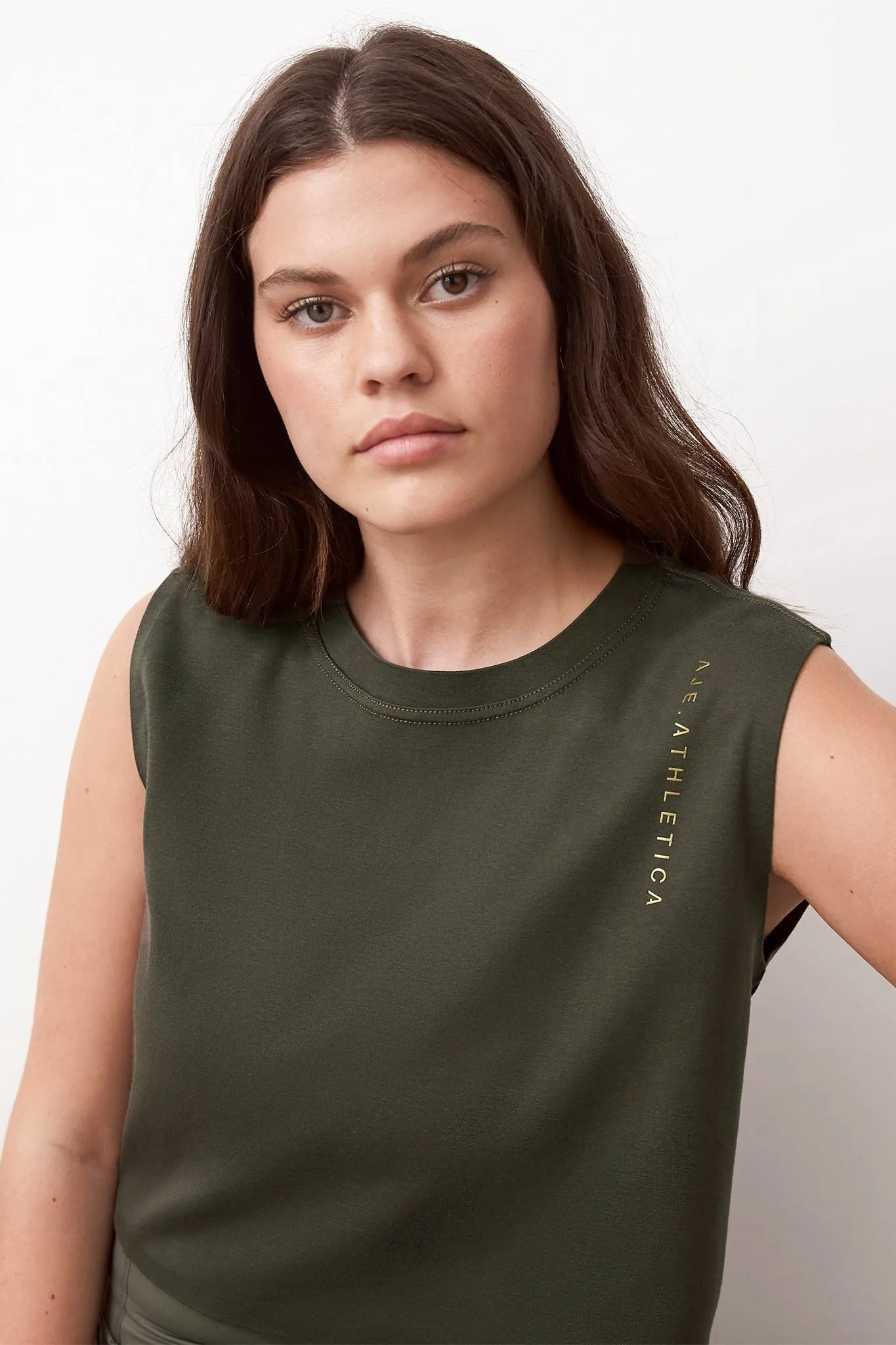 Cropped Embossed Signature Logo Tank 112