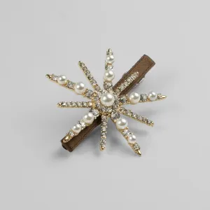 Crystal & Pearl Starburst Beak Clip