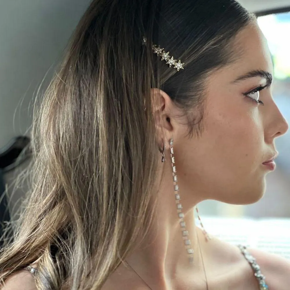 Crystal and Pearl Star Hair Slide