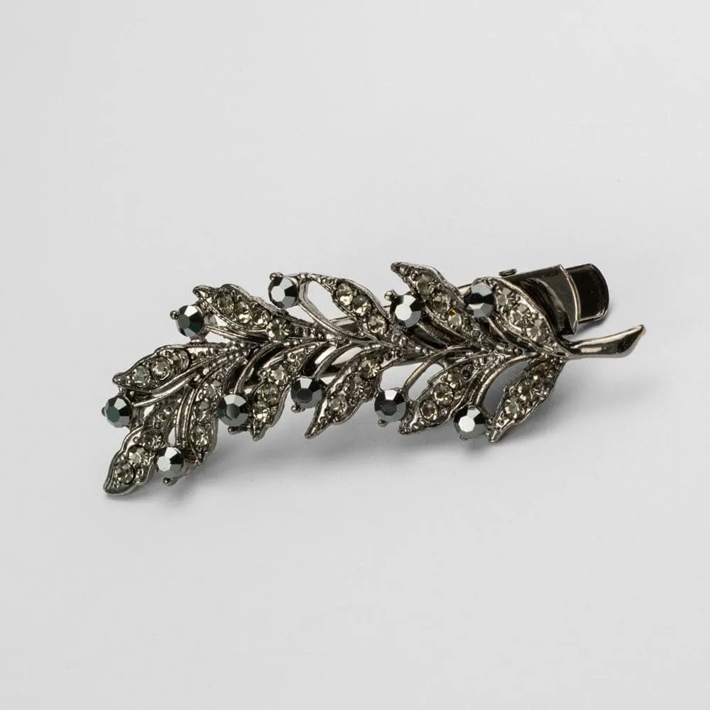 Crystal Leaf Hair Clip