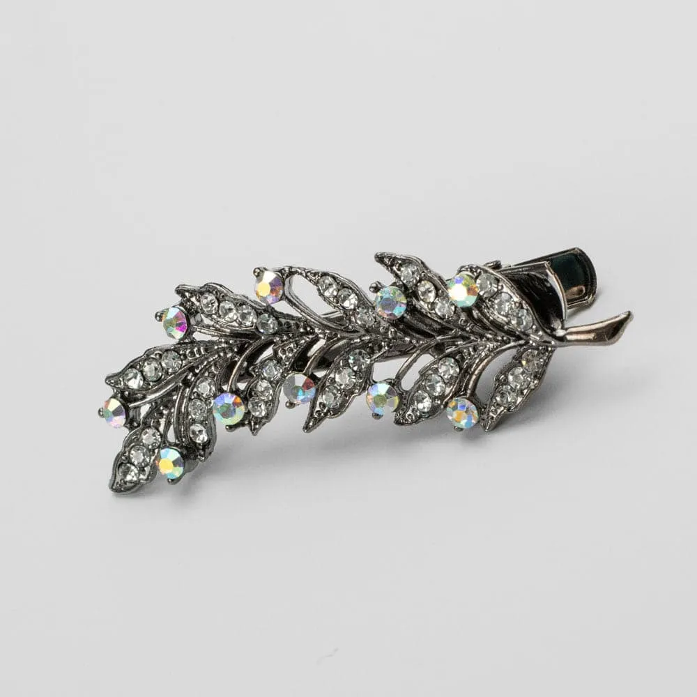 Crystal Leaf Hair Clip