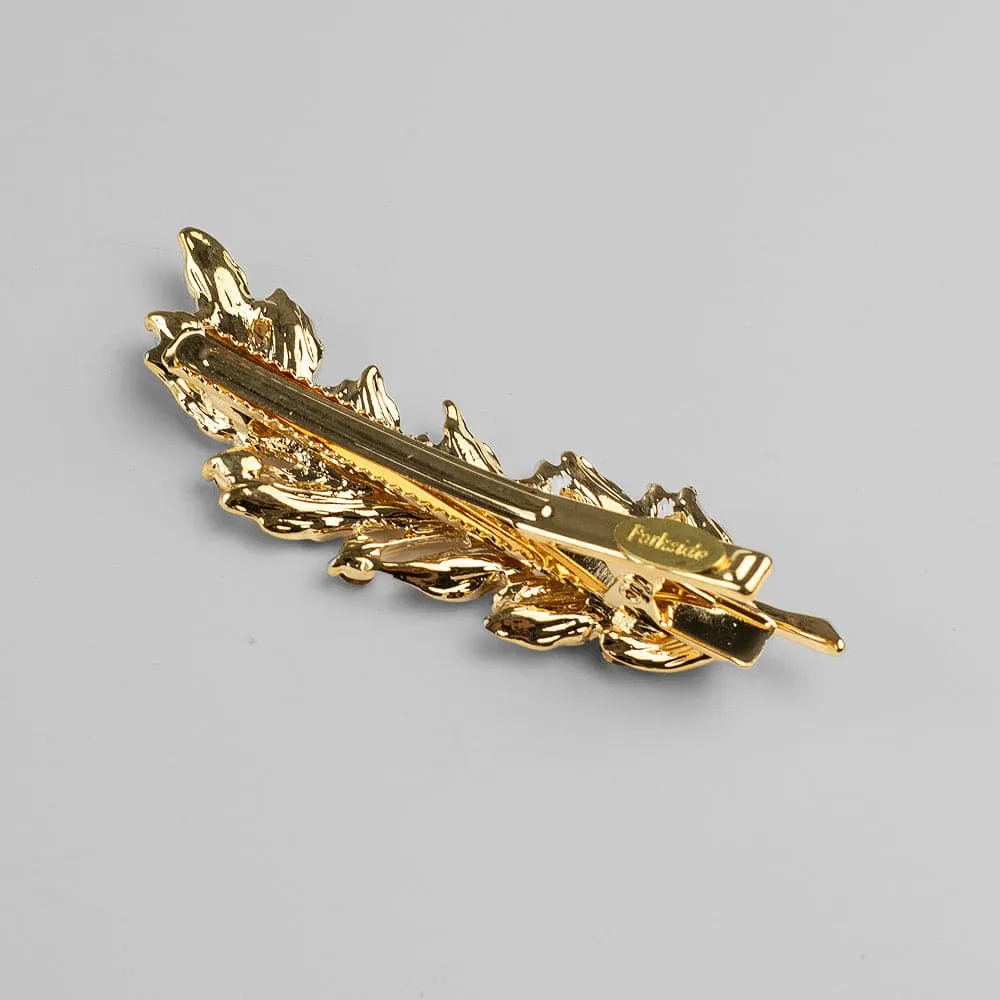 Crystal Leaf Hair Clip