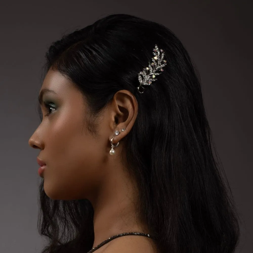 Crystal Leaf Hair Clip