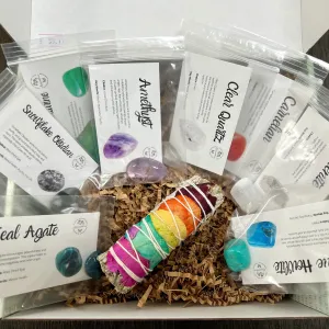 Crystal Starter Gift Box w/ White Sage  Rose