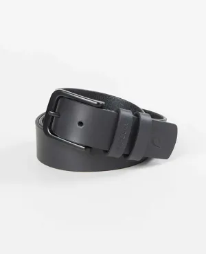 Cut Down Leather Belt - Black