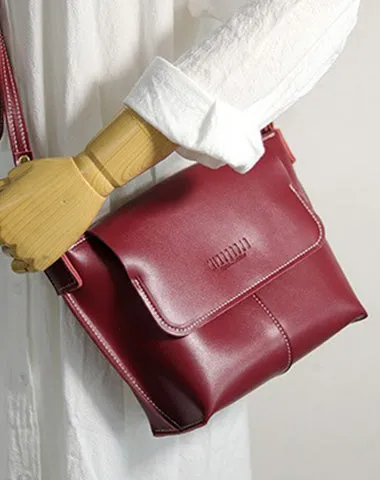 Cute Black LEATHER Side Bag Handmade WOMEN Black Crossbody BAG Phone Purse FOR WOMEN