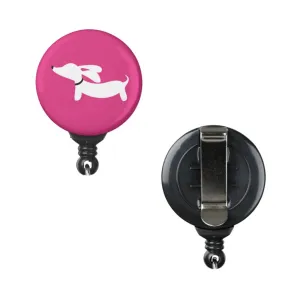 Dachshund Badge Holder | Clip or Carabiner-style