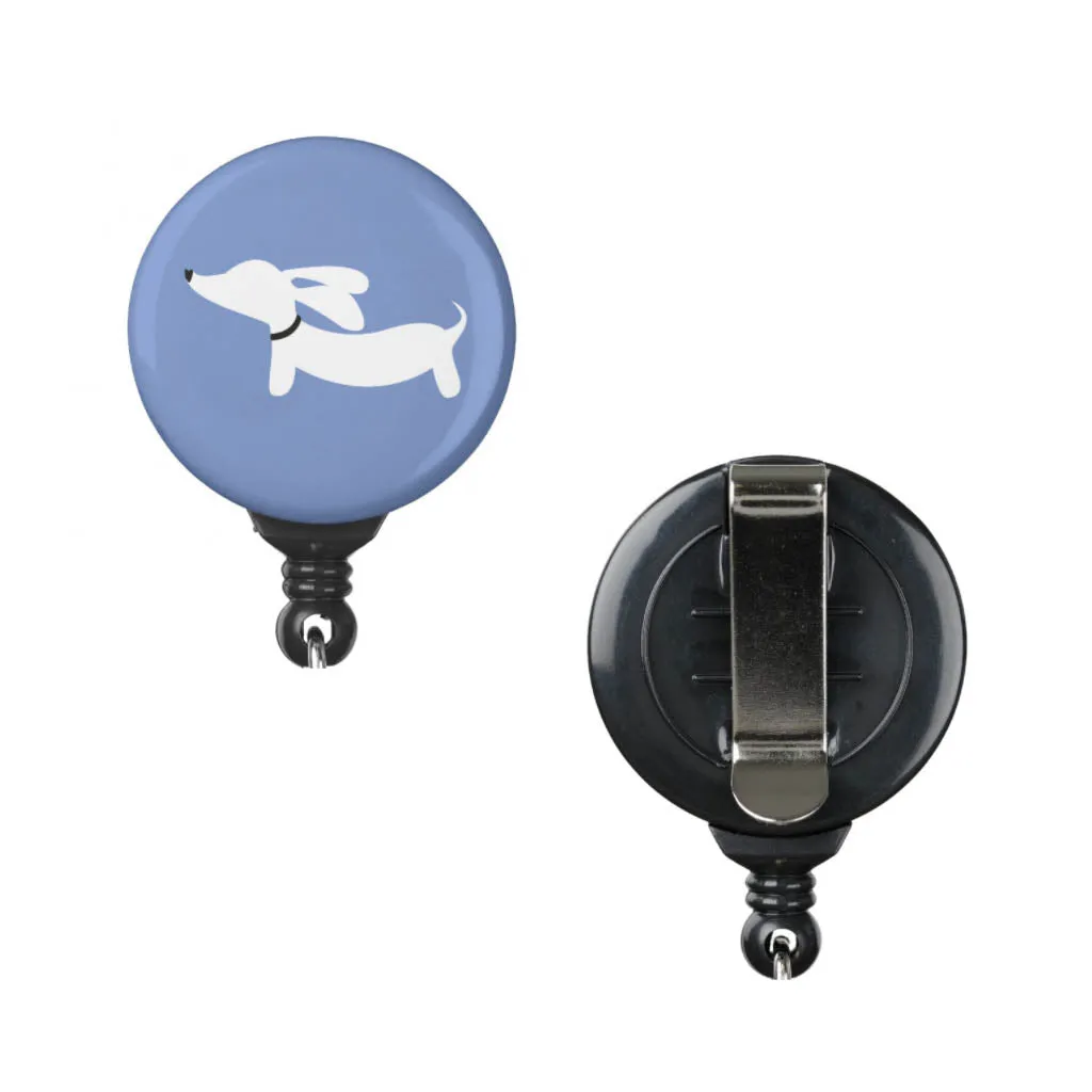 Dachshund Badge Holder | Clip or Carabiner-style