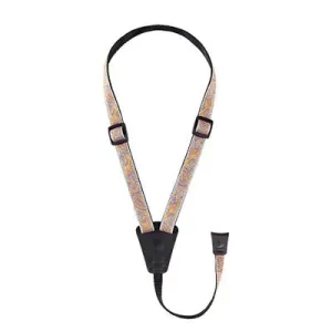 D'Addario Cradle Jacquard Paisley Ukulele Strap - Gray/Orange