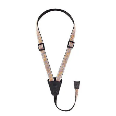 D'Addario Cradle Jacquard Paisley Ukulele Strap - Gray/Orange