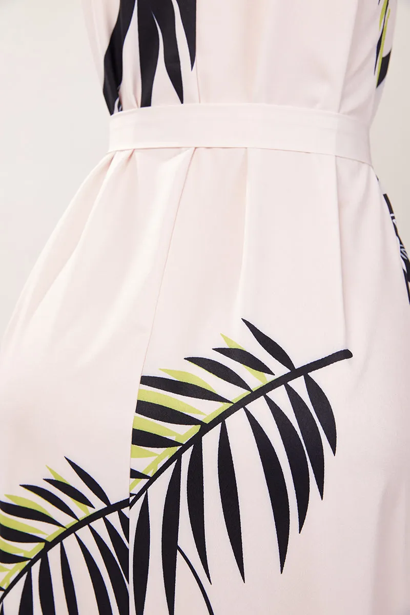 Daydream Leaflet Full-Length Halter Dress