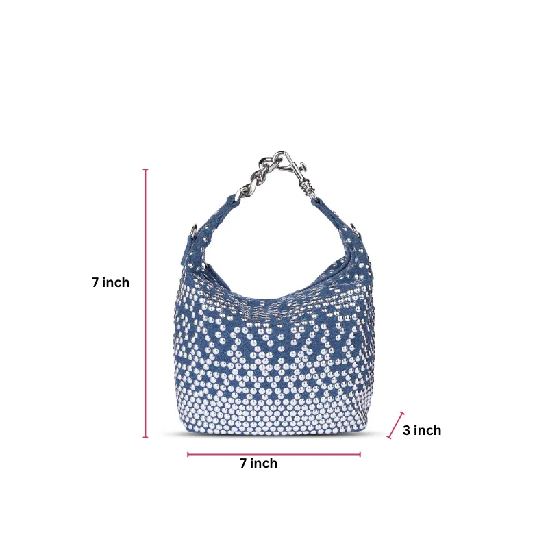 Denim Silver Pouch
