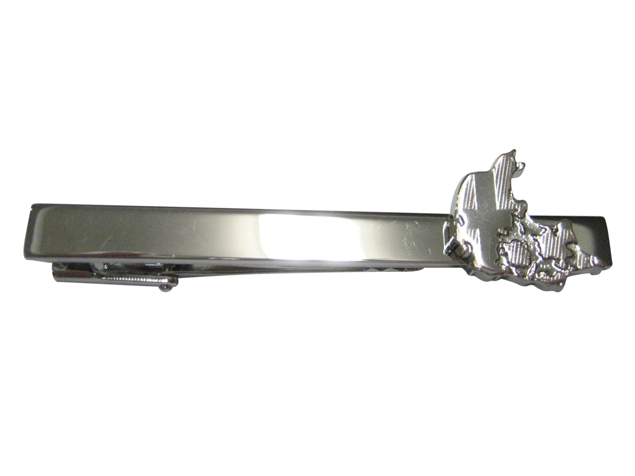 Denmark Map Shape and Flag Design Tie Clip