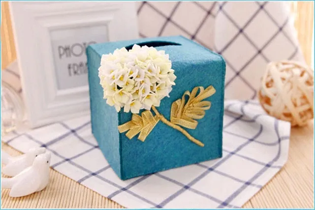 DIY Kit Felt Flowers Animal Cloth Tissue Case Box