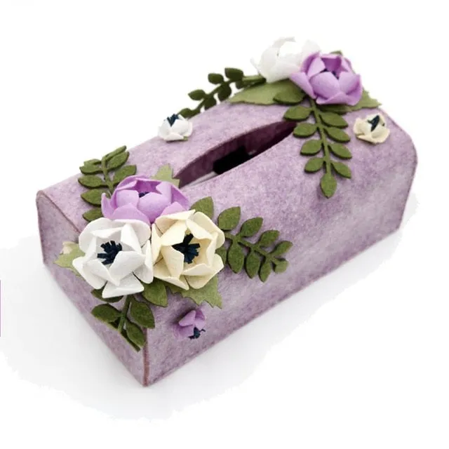 DIY Kit Felt Flowers Animal Cloth Tissue Case Box