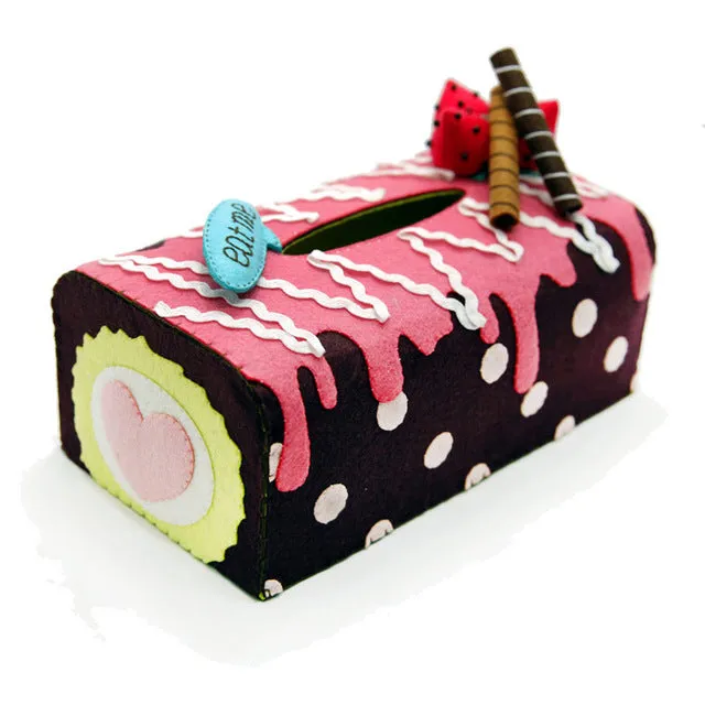 DIY Kit Felt Flowers Animal Cloth Tissue Case Box