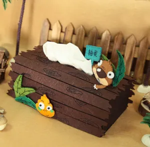 DIY Kit Felt Flowers Animal Cloth Tissue Case Box