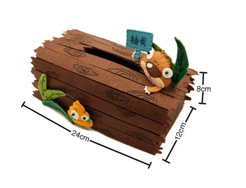 DIY Kit Felt Flowers Animal Cloth Tissue Case Box