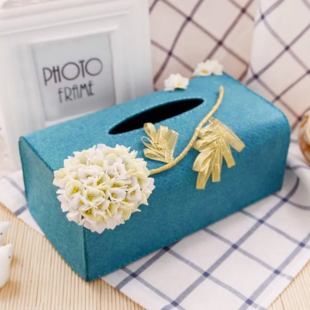 DIY Kit Felt Flowers Animal Cloth Tissue Case Box
