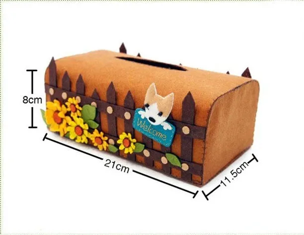 DIY Kit Felt Flowers Animal Cloth Tissue Case Box