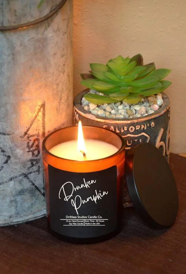 Drunken Pumpkin Scented Soy Wax Candle - 10oz
