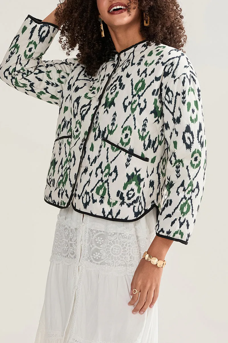 DS3253 Quilted Round Neck Jacket Outerwear