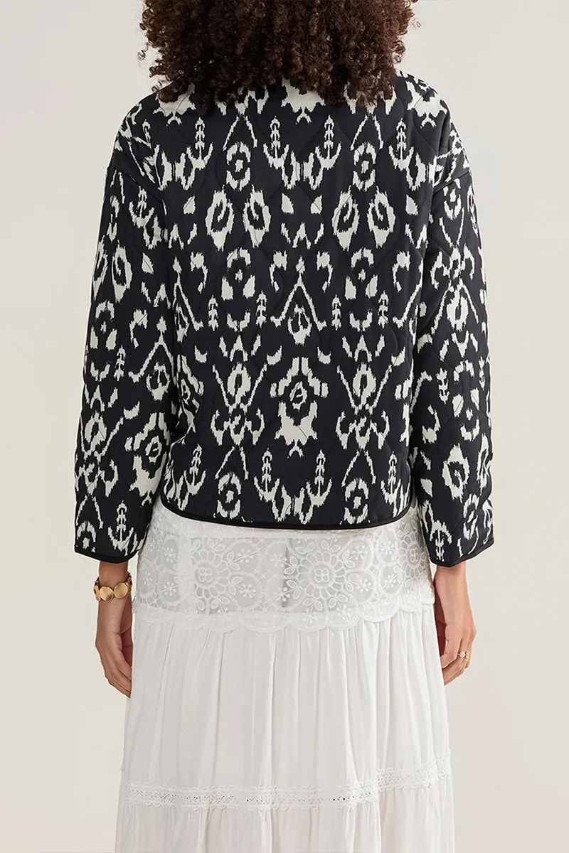 DS3253 Quilted Round Neck Jacket Outerwear