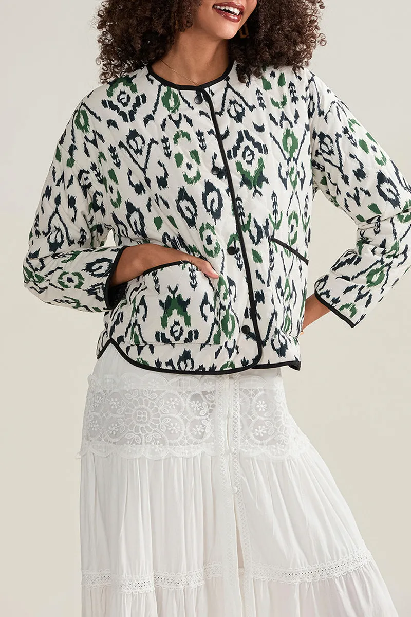 DS3253 Quilted Round Neck Jacket Outerwear