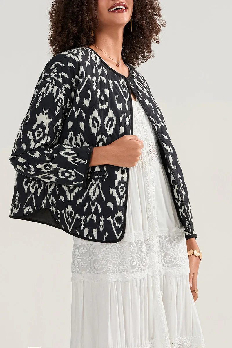DS3253 Quilted Round Neck Jacket Outerwear
